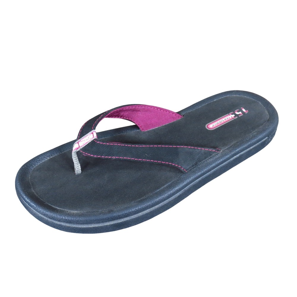 New Balance 153 Rock & Tone Women Flip Flop Sandals Size 10 Recovery Black Pink
